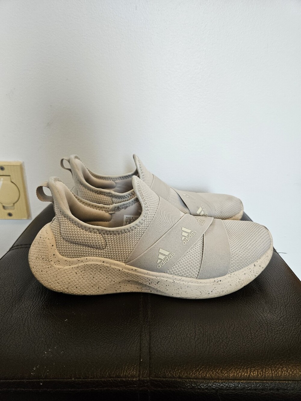 Adidas Women Slip-On Athletic Sneakers in Light Beige